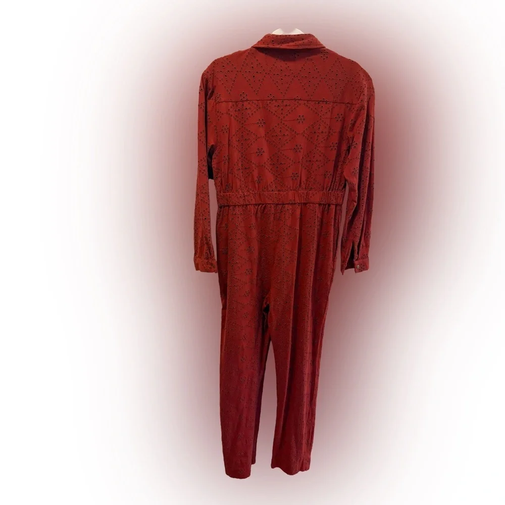 NWT Free People Set The Tone Eyelet Jumpsuit, Size 2